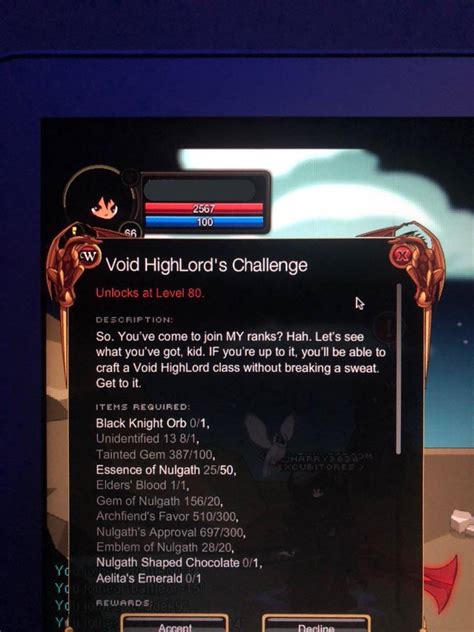 void highlord's challenge.